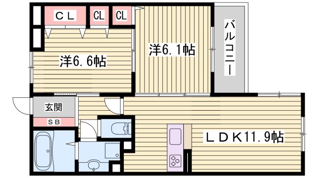 グリーヴィラ魚住の間取り