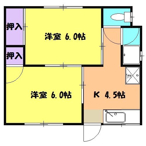 日の出荘 東の間取り写真