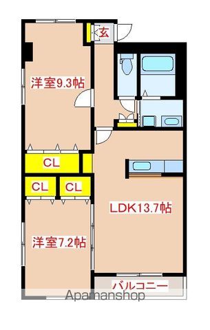 ＪＲ日豊本線 隼人駅 徒歩17分 5階建 築20年の間取り写真