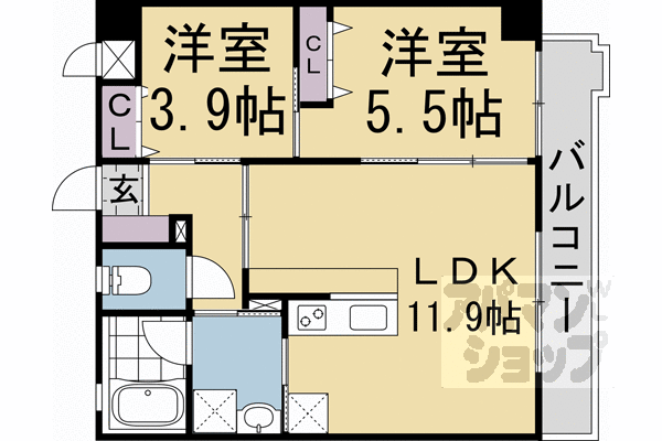 GRAND LATTICE Kawaramachi Shichijoの間取り写真