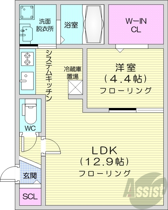 地下鉄東豊線 東区役所前駅 徒歩4分 4階建 新築の間取り写真