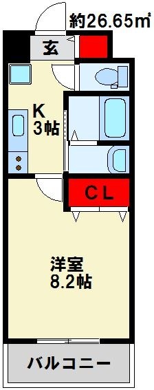 ＪＲ鹿児島本線 戸畑駅 徒歩3分 8階建 築16年の間取り写真