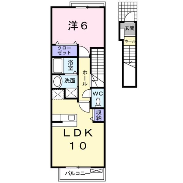 ＪＲ身延線 国母駅 徒歩12分 2階建 築20年の間取り写真
