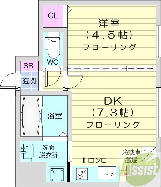 地下鉄東西線 西１１丁目駅 徒歩3分 11階建 築21年の間取り写真