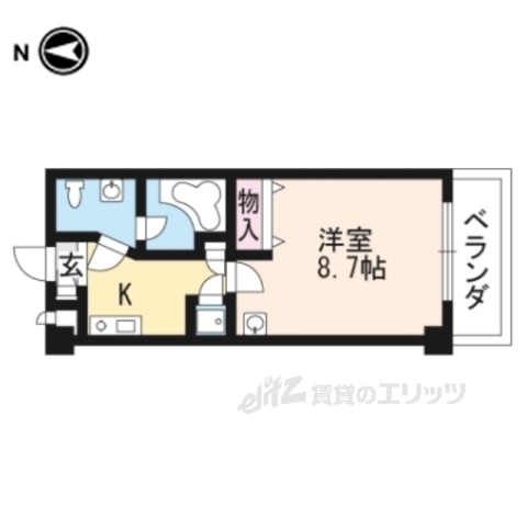 京都市東山区妙法院前側町のマンションの間取り