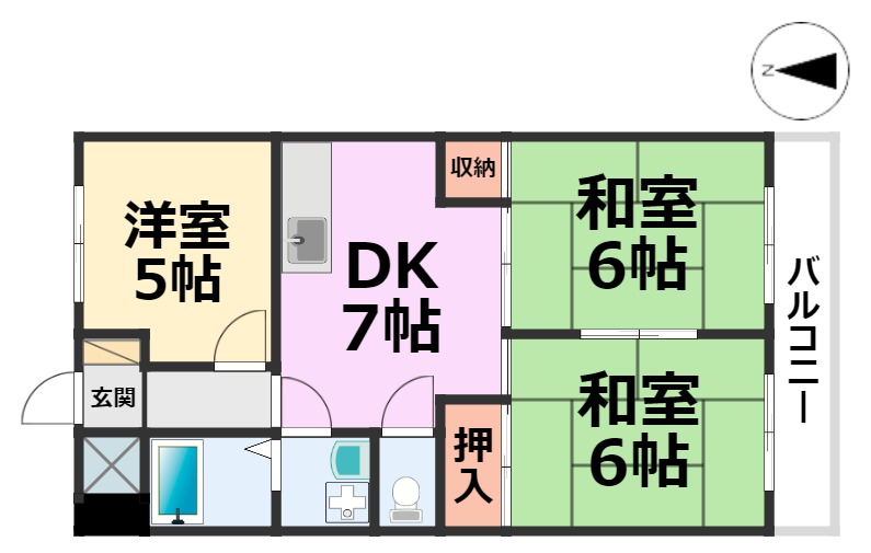 橋本第２マンションの間取り