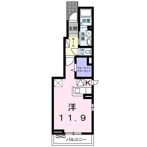 八代市田中北町のアパートの間取り