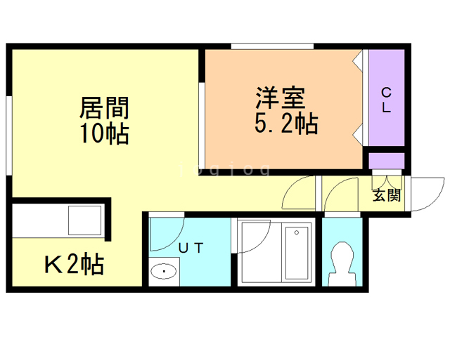 札幌市東区本町二条のアパートの間取り