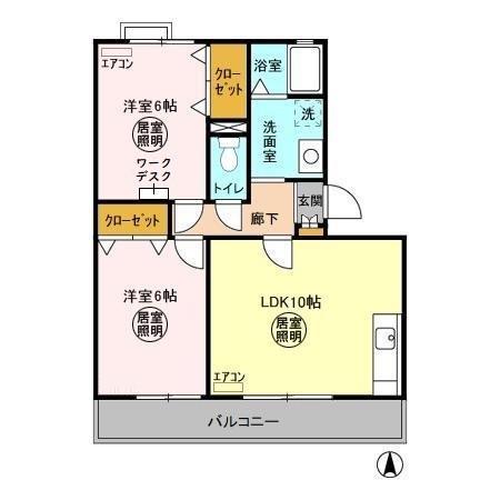 袖ケ浦市蔵波台のアパートの間取り