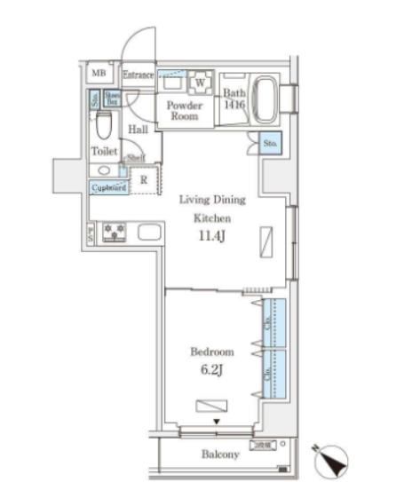 港区南青山のマンションの間取り