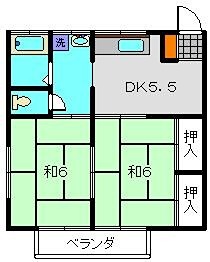 綿貫ハイツDの間取り