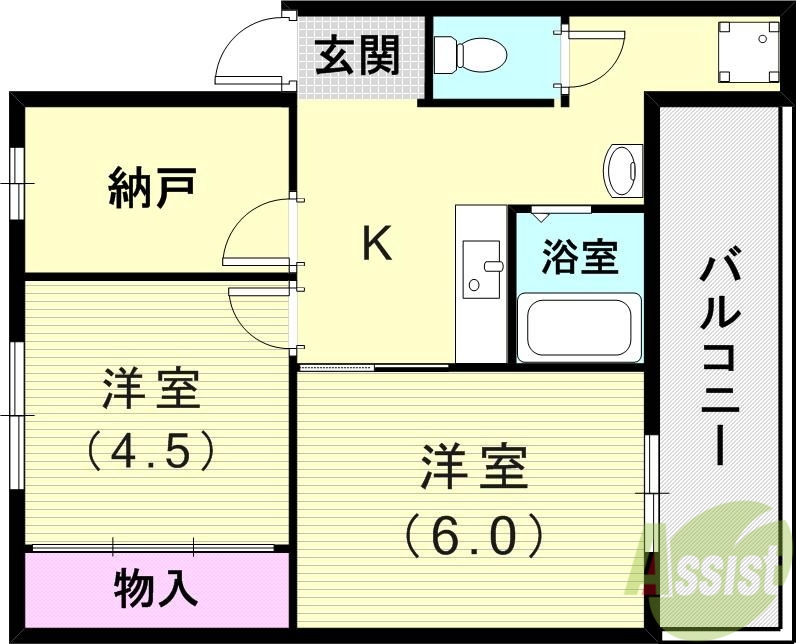 ドミールサニー緑町3号棟の間取り