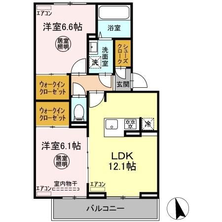 アルメリア　A棟の間取り