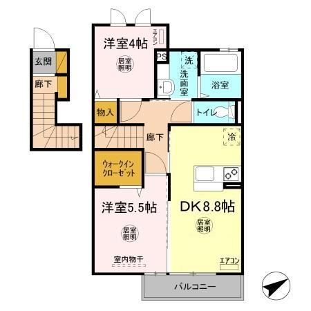 東茨城郡茨城町大字前田のアパートの間取り