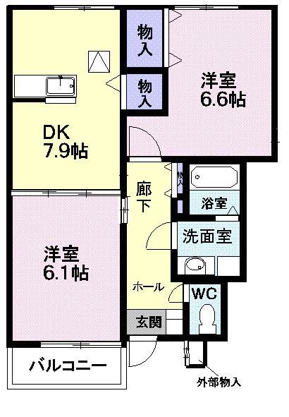 サンシャインヒルズ柴橋　Ｂの間取り