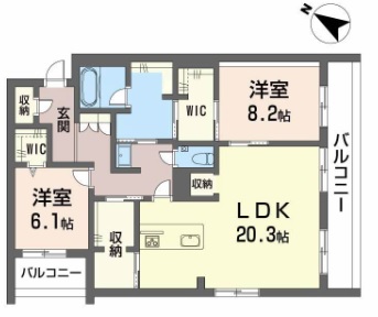 【徳島市西新町のマンションの間取り】