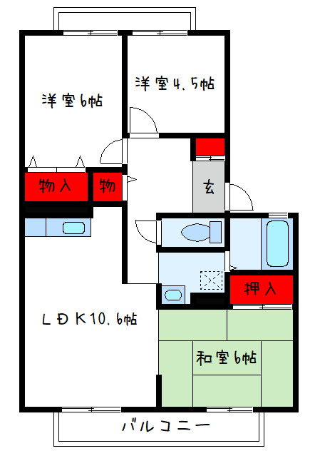 堺市中区土師町のアパートの間取り