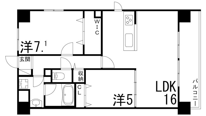 【姫路市飾磨区思案橋のマンションの間取り】