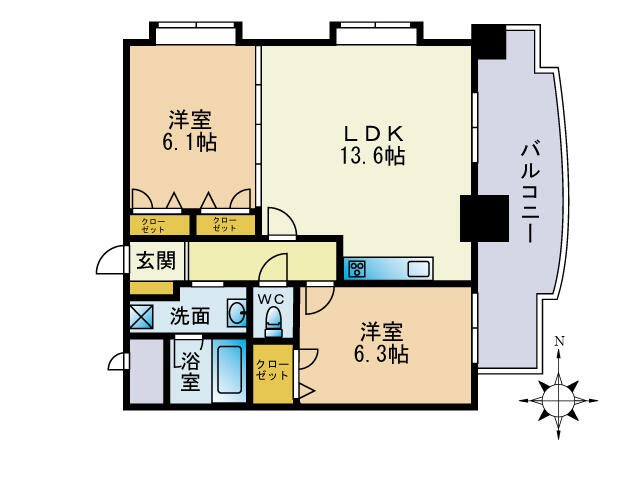 イーストコート箱崎の間取り