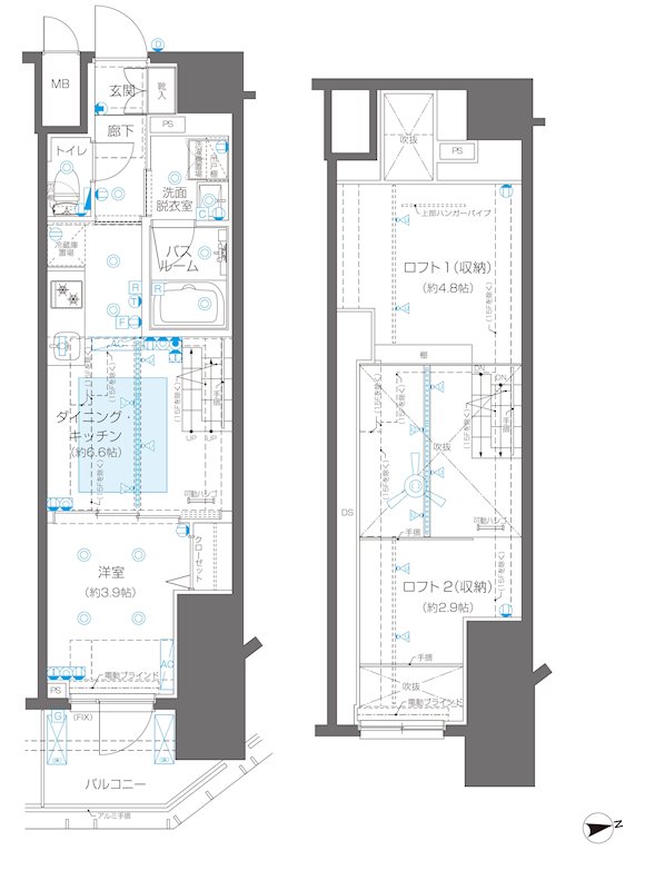 新宿区新宿のマンションの間取り