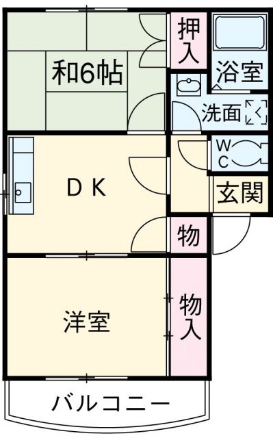 豊橋市高師本郷町のアパートの間取り