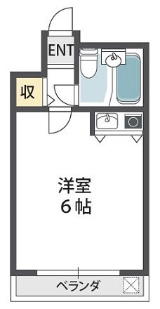 大阪市東住吉区東田辺のマンションの間取り