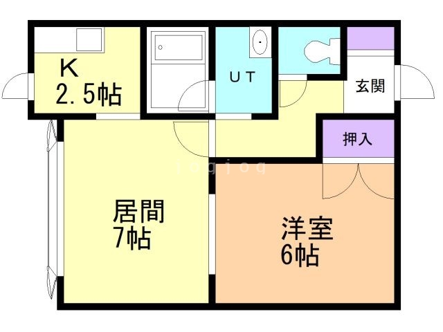 北斗市追分のアパートの間取り