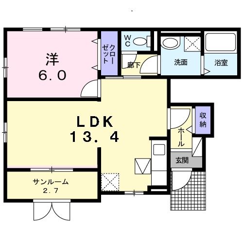 金沢市入江のアパートの間取り