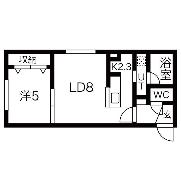 札幌市中央区南十八条西のマンションの間取り