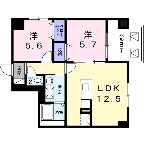 グランジュ北彩都の間取り