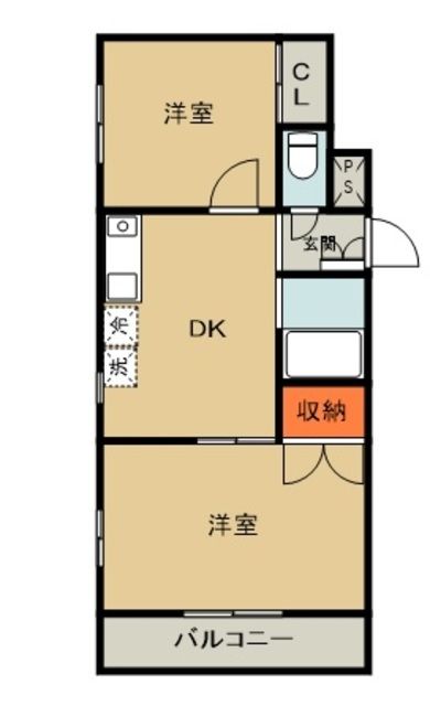 狭山市入間川のマンションの間取り