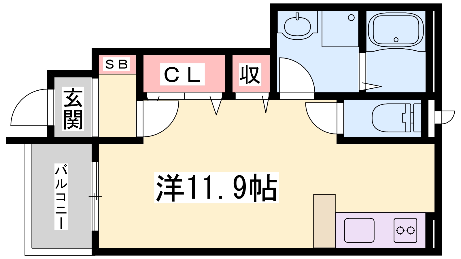 相生市山手のアパートの間取り