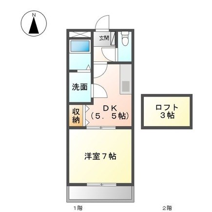 姫路市大塩町のアパートの間取り