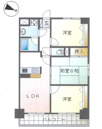 さいたま市北区奈良町のマンションの間取り