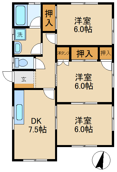 ショーハウス1号棟の間取り