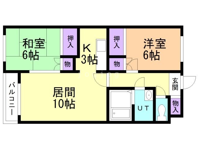 札幌市西区西町南のマンションの間取り