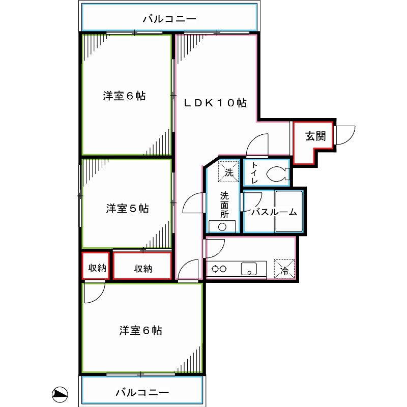 新宿区西新宿のマンションの間取り