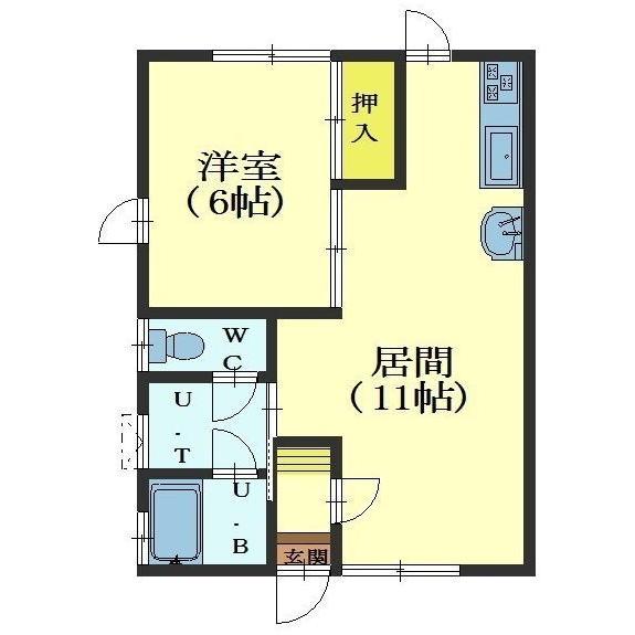 函館市川原町のアパートの間取り