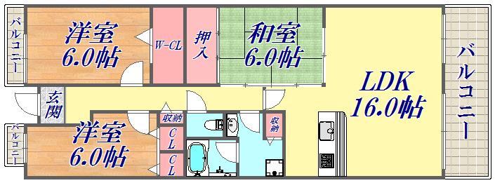 ルネ神戸北町Iの間取り