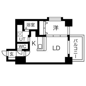 札幌市中央区北四条西のマンションの間取り