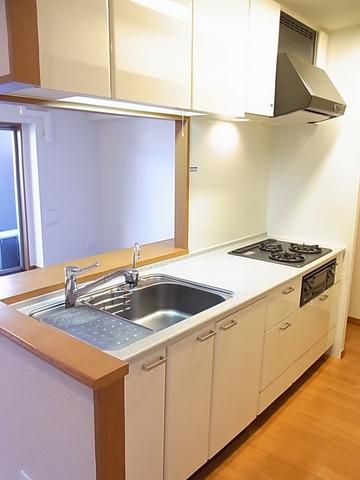 キッチン　３口ガスシステムキッチングリル付き