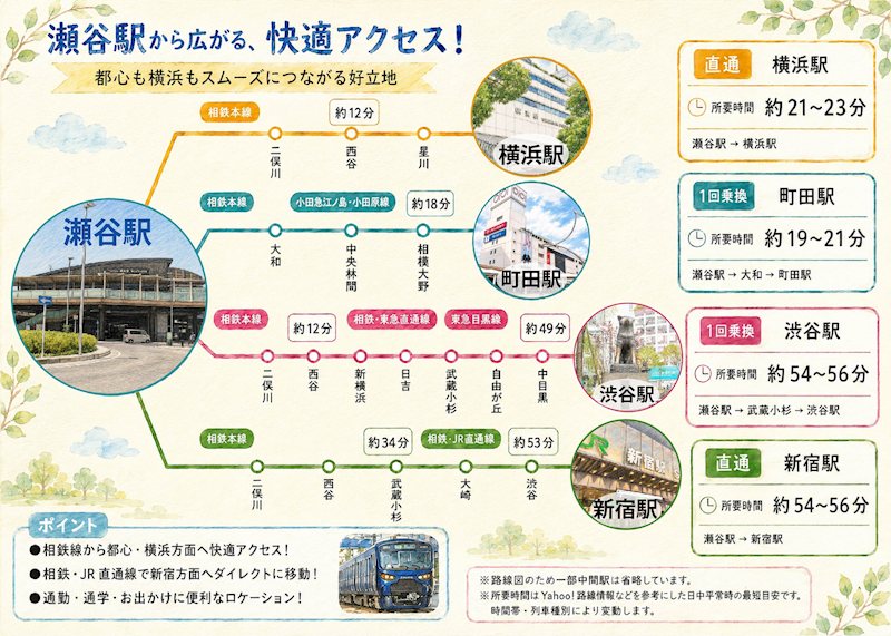その他　新宿・渋谷にも乗換なしで行けます！