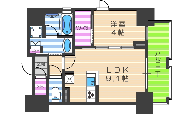 1LDK Mansion in Kita-ku, Osaka — photo 2 of 3