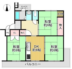 円明寺ヶ丘団地B棟の間取り写真
