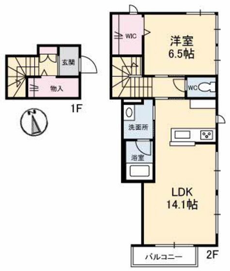 ＪＲ宇野線 茶屋町駅 徒歩17分 2階建 築8年の間取り写真