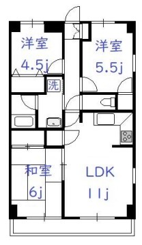 ＪＲ南武線 宿河原駅 徒歩5分 4階建 築31年の間取り写真