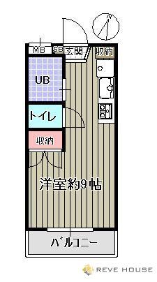 地下鉄空港線 唐人町駅 徒歩4分 3階建 築38年の間取り写真