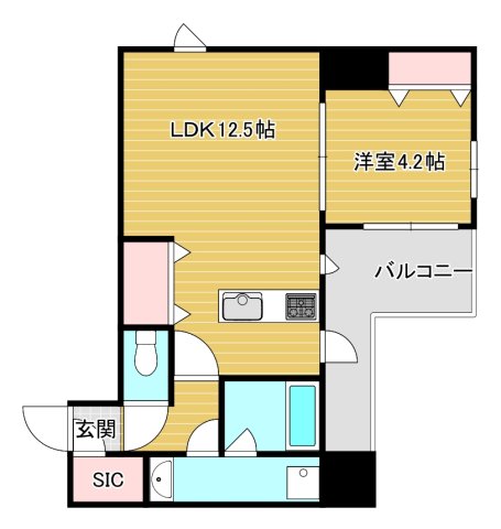 シーズンフラッツ心斎橋EASTの間取り写真