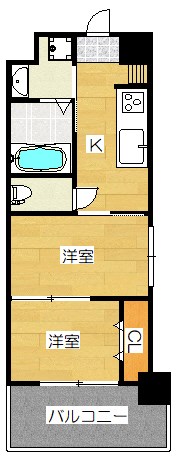 地下鉄七隈線 渡辺通駅 徒歩3分 20階建 築10年の間取り写真