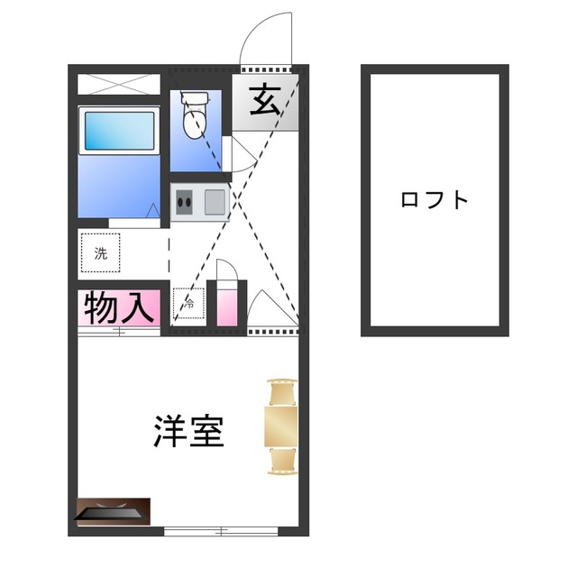 レオパレス陶器の間取り写真